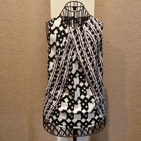 Peter Pilotto for target black, white, green, and grey sleeveless blouse - Picture 3 of 5